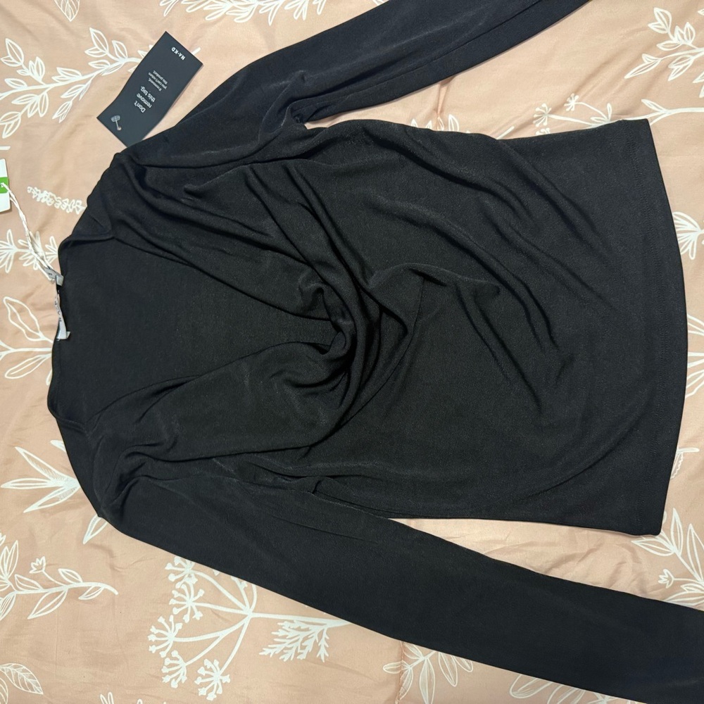 Chic Black Long Sleeve Women's Top
